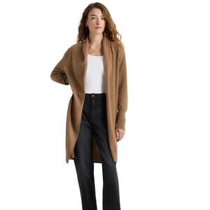 Quince Mongolian Cashmere Duster Cardigan Sweater in Camel Size S